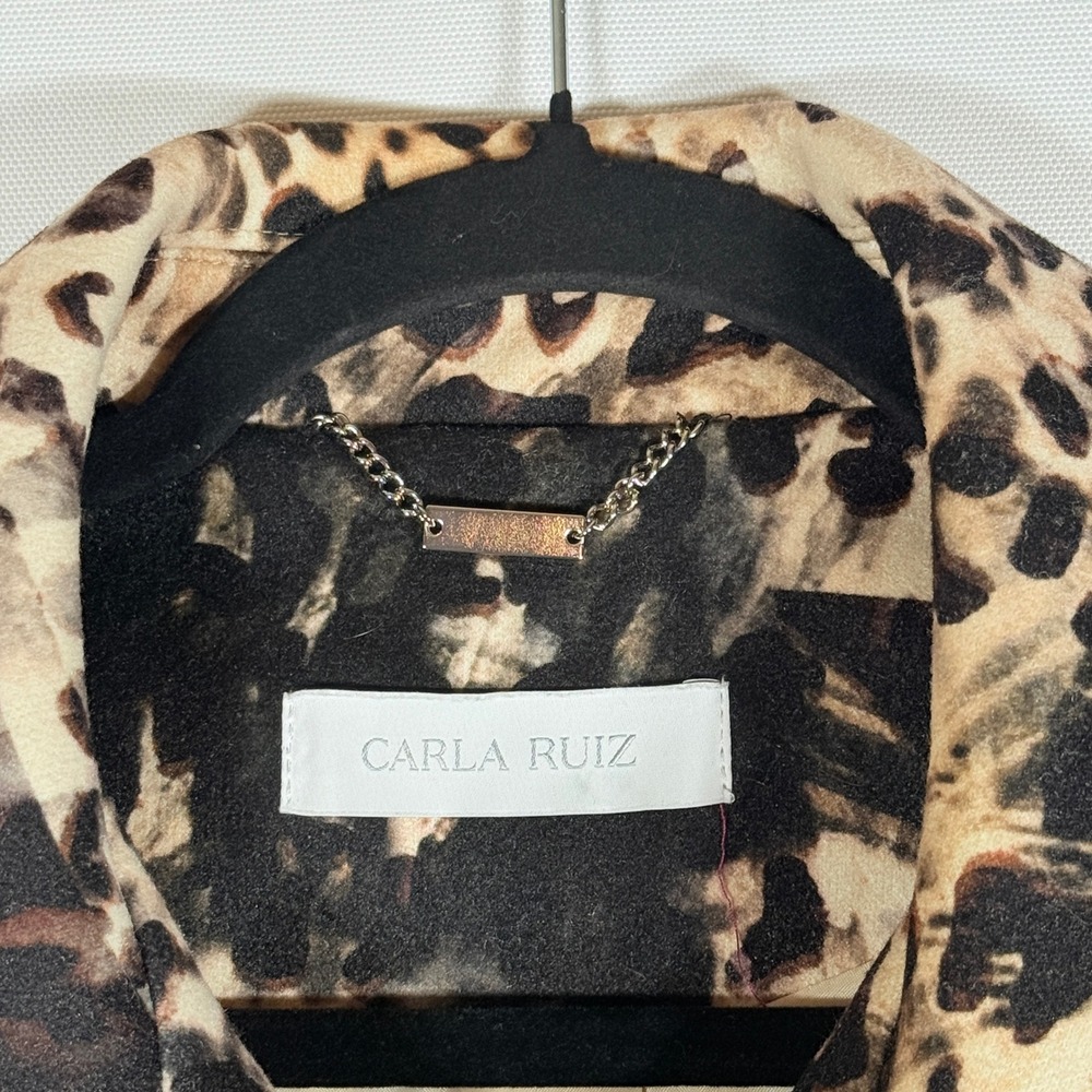 Carla Ruiz Women 38 Medium Leopard Cropped Jacket Blazer Luxury Avant Garde Chic - Picture 6 of 11